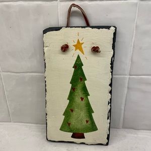Christmas Hand Painted Skate with Leather Hanger
